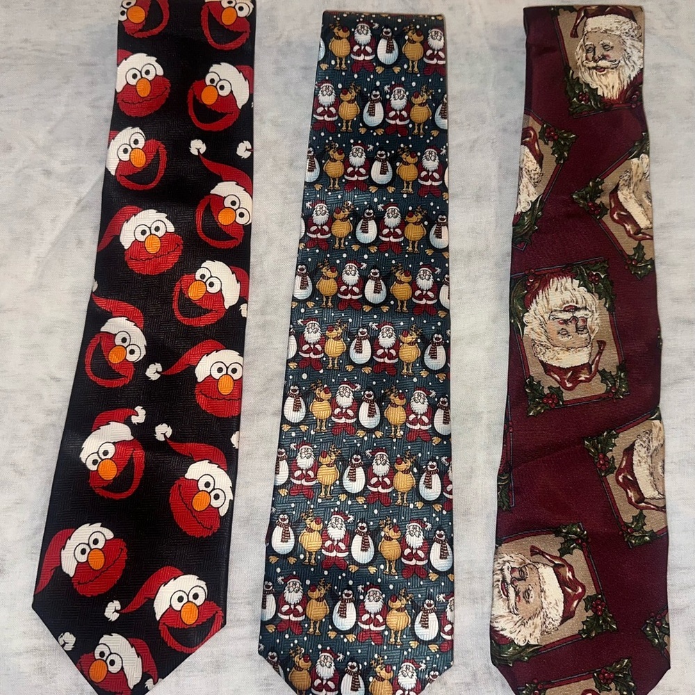 Sesame Street Festive Elmo and Santa Tie Collection - Picture 1 of 6